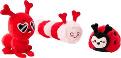 Frisco Valentine Lovebugs Plush Squeaky Dog Toy, Small, 3 count