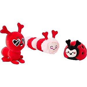 Frisco Valentine Lovebugs Plush Squeaky Dog Toy, Small, 3 count