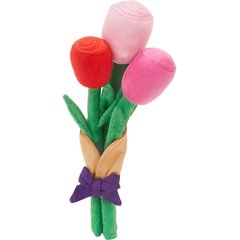 Frisco Valentine Rose Bouquet Plush Squeaky Dog Toy, Medium