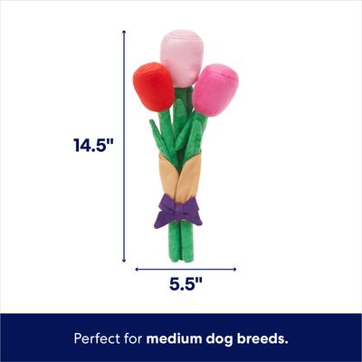 Show full view: Frisco Valentine Rose Bouquet Plush Squeaky Dog Toy, Medium slide 2 of 7