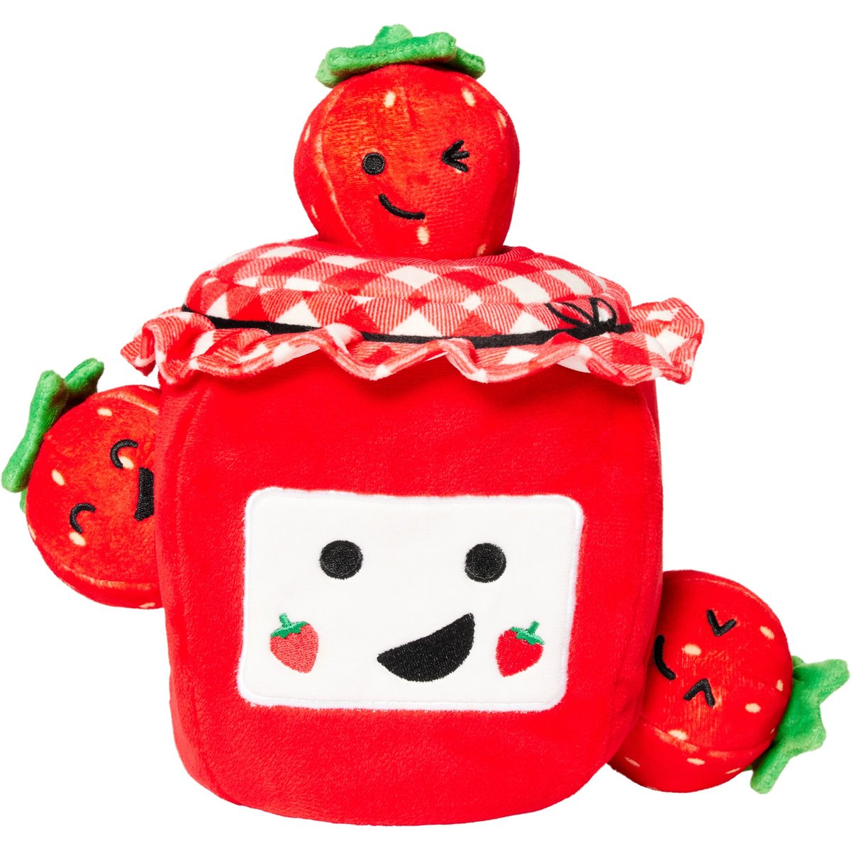 Frisco Strawberry Jam Hide & Seek Puzzle Plush Squeaky Dog Toy, Small/Medium