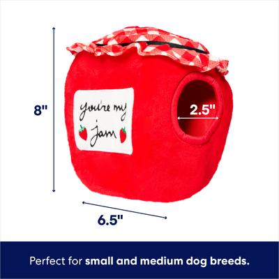 Show full view: Frisco Valentine Strawberry Jam Hide & Seek Puzzle Plush Squeaky Dog Toy, Small/Medium slide 4 of 8