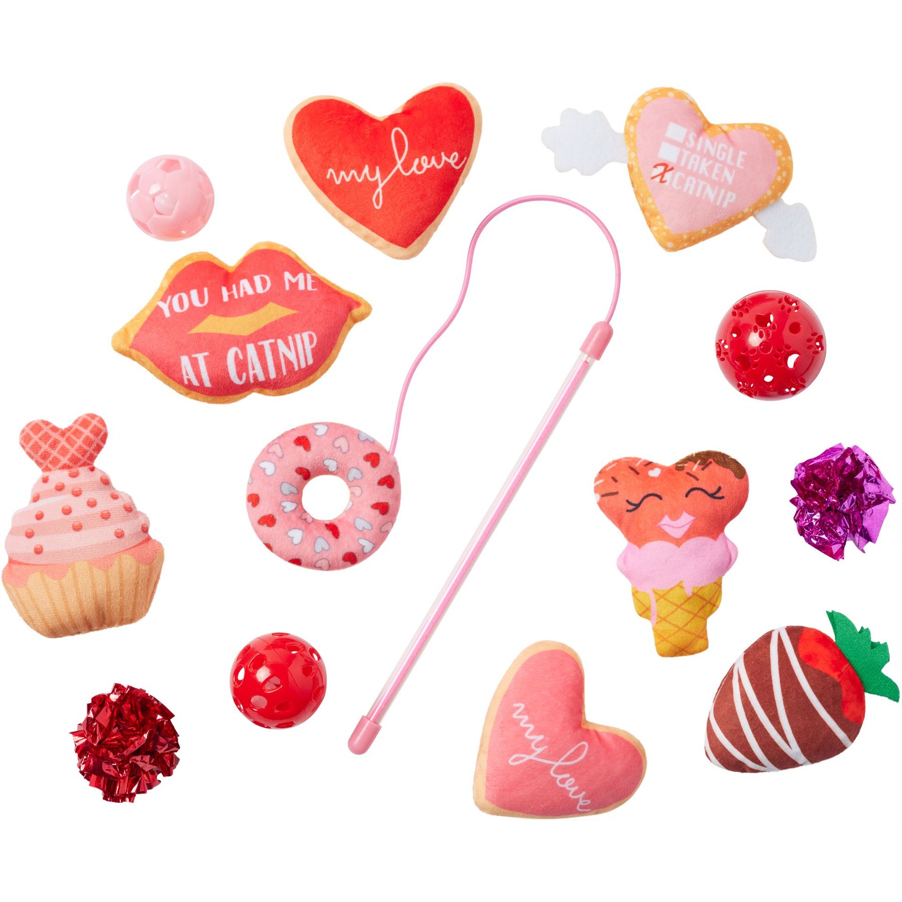Frisco Valentine Variety Pack Cat Toy with Catnip, 13 count