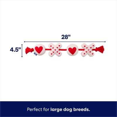 Show full view: Frisco Valentine XOXO Plush with Rope Squeaky Dog Toy, Large slide 2 of 6