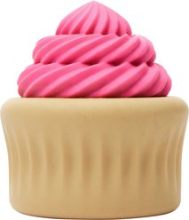 Frisco Vanilla Flavored Cupcake Rubber Chew Dog Toy for Heavy Chewers, Small/Medium