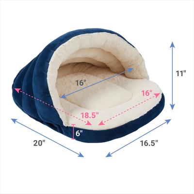 Show full view: Frisco Velvet Covered Slipper Cat & Dog Bed slide 2 of 6