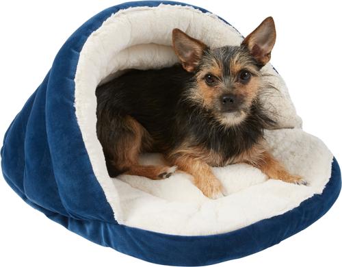 Show full view: Frisco Velvet Covered Slipper Cat & Dog Bed slide 3 of 6