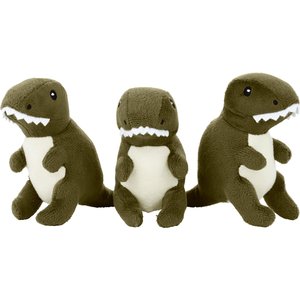 Frisco Volcano & Dinosaurs Hide & Seek Puzzle Plush Squeaky Dog Toy Refills, Small, 3 count