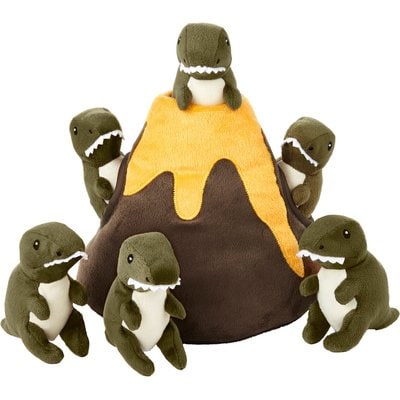 Frisco Frisco Volcano & Dinosaurs Hide & Seek Puzzle Plush Squeaky Dog Toy, Small/Medium