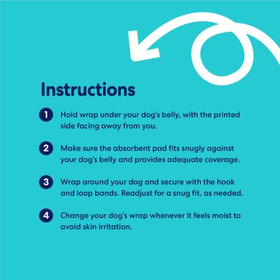 Show full view: Frisco Washable Dog Diaper Male Wraps, X-Large, 3 count, Whales slide 5 of 8