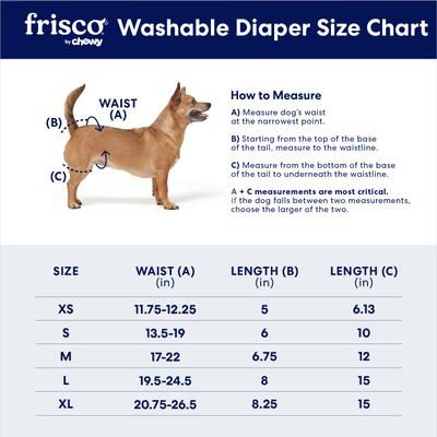 Show full view: Frisco Washable Female Dog Diaper, X-Small, 3 count slide 2 of 7