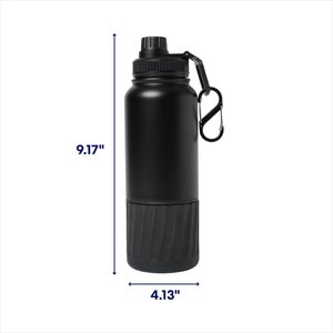 Frisco Water Bottle with Treat Food Container, Black