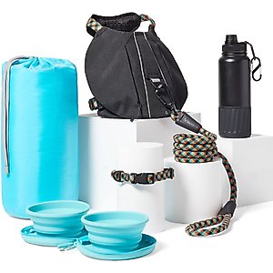 Frisco Water Bottle with Treat Food Container, Black