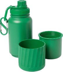 Frisco Water Bottle with Treat Food Container, Green