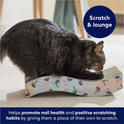 Show full view: Frisco Wave Cat Scratcher Toy with Catnip, Tropical Palm Tie Dye slide 3 of 5