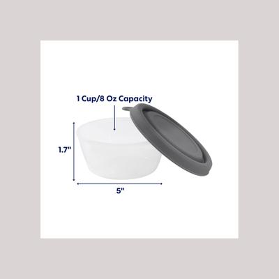 Show full view: Frisco Wet Food Container with Silicone Lid, Gray, Small: 1 cup, 1 count slide 2 of 5