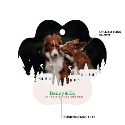 Show full view: Frisco Christmas Winter Town Paw Shape Metal Personalized Dog & Cat Holiday Ornament slide 2 of 5