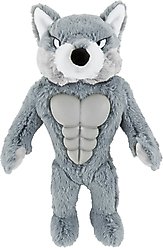 Frisco Wolf Muscle Plush Squeaky Dog Toy, Medium/Large
