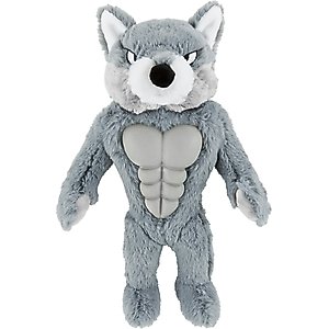 Frisco Wolf Muscle Plush Squeaky Dog Toy, Medium/Large