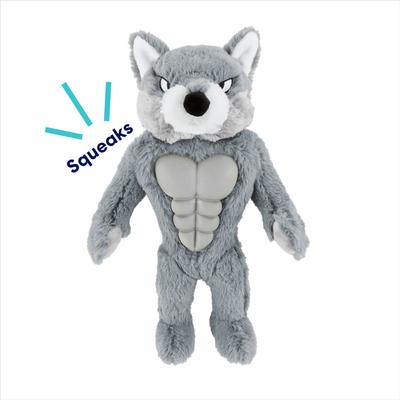 Show full view: Frisco Wolf Muscle Plush Squeaky Dog Toy, Medium/Large slide 3 of 7