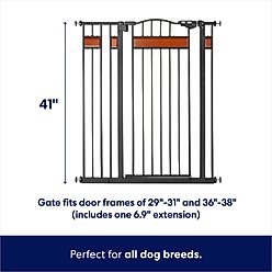 Frisco Wood Accents Extra Tall Auto-close Dog Gate, 41-in, Black slide 2 of 5