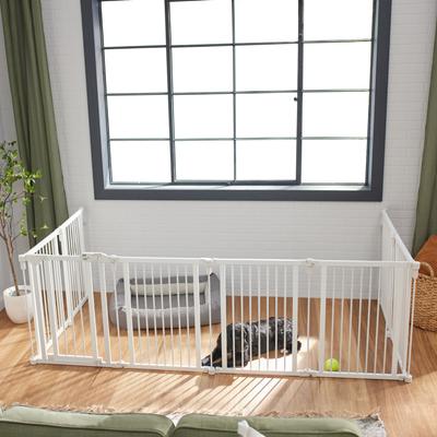 Show full view: Frisco Wood and Metal 8-Panel Configurable Gate & Playpen, Farmhouse White slide 5 of 11