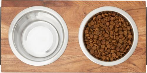 Show full view: Frisco Wooden Bars Dog & Cat Double Bowl Diner, Black, Medium: 3 cup, 1 count slide 4 of 9