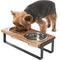 Show in main carousel: Frisco Wooden Bars Dog & Cat Double Bowl Diner, Black, Small: 1.5 cup slide 1 of 9