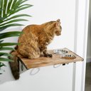 Frisco Wooden Wall Mounted Stainless Steel Cat Feeding Station with Bowl, Natural, 2 cup
