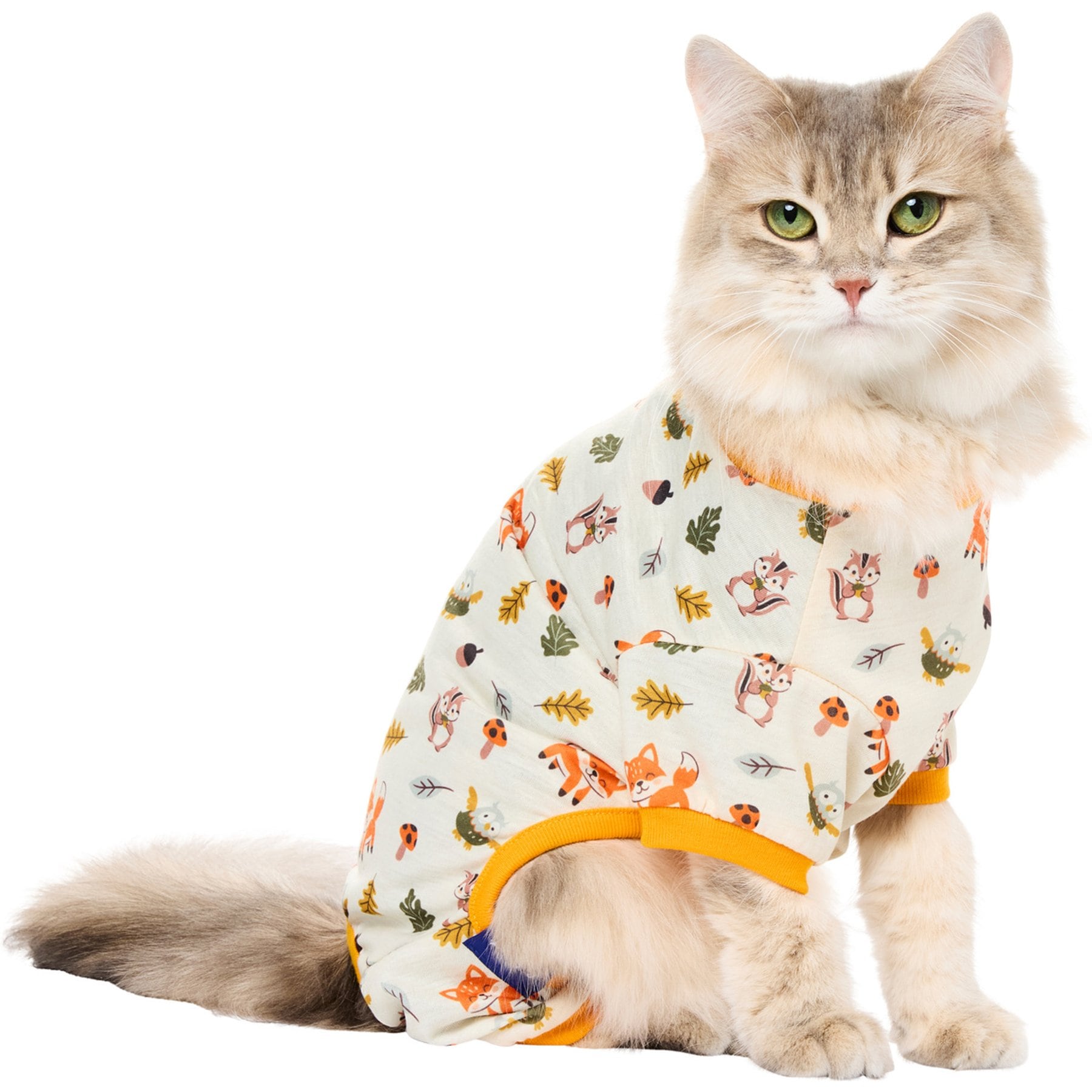 Frisco Woodland Animals Jersey Dog & Cat Pajamas, Small