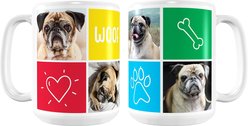 Frisco Woof White Personalized Coffee Mug, 15-oz