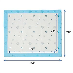 Frisco X-Large Premium Dog Training & Potty Pads, 28 x 34-in, Unscented, 21 count, Paws & Bones