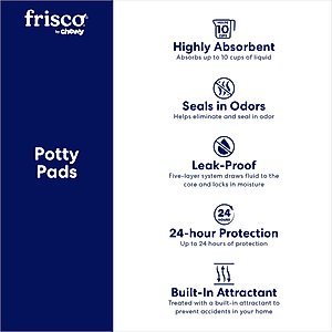 Frisco X-Large Premium Dog Training & Potty Pads, 28 x 34-in, Unscented, 21 count, Paws & Bones