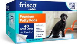 Frisco X-Large Premium Dog Training & Potty Pads, 28 x 34-in, Unscented, 40 count, Paws & Bones