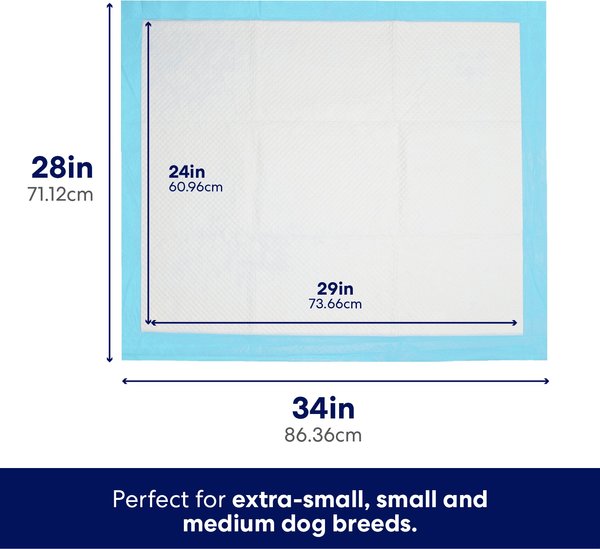 Show full view: Frisco X-Large Premium Dog Training & Potty Pads, 28 x 34-in, Unscented, 75 count slide 2 of 10