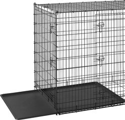 Frisco XX-Large Heavy Duty Double Door Wire Dog Crate, 54 inch & Frisco Quilted Dog Crate Mat, Ivory, 54-in slide 2 of 5