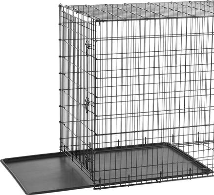 Show full view: Frisco XX-Large Heavy Duty Single Door Wire Dog Crate, 54 inch & Frisco Quilted Dog Crate Mat, Ivory, 54-in slide 2 of 6