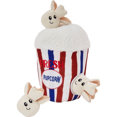 Frisco Frisco Zoomies & Chill Popcorn Hide & Seek Puzzle Plush Squeaky Dog Toy, Small