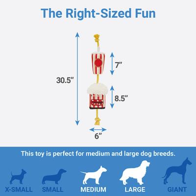 Show full view: Frisco Zoomies & Chill Theatre Snacks Rope with Plush Squeaky Dog Toy slide 2 of 5