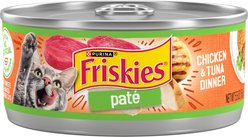 Friskies Classic Pate Chicken & Tuna Dinner Canned Cat Food, 5.5-oz can, case of 4