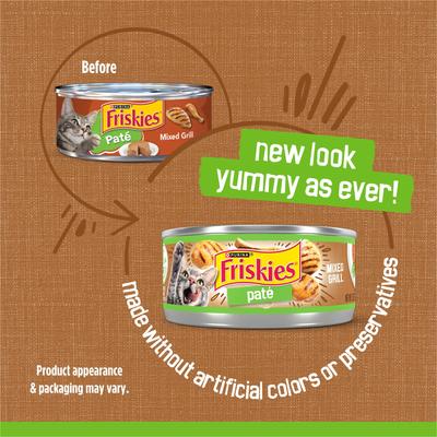 Show full view: Friskies Classic Pate Mixed Grill Canned Cat Food, 5.5-oz can, bundle of 72  slide 4 of 10