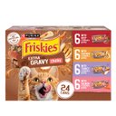 Friskies Extra Gravy Chunky Variety Pack Canned Cat Food, 5.5-oz, case of 24