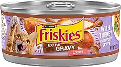 Friskies Extra Gravy Chunky with Turkey in Savory Gravy Canned Cat Food, 5.5-oz, case of 24