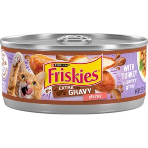Friskies Extra Gravy Chunky with Turkey in Savory Gravy Canned Cat Food, 5.5-oz, case of 24