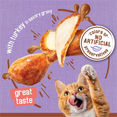 Show full view: Friskies Extra Gravy Chunky with Turkey in Savory Gravy Canned Cat Food, 5.5-oz, case of 24 slide 4 of 10