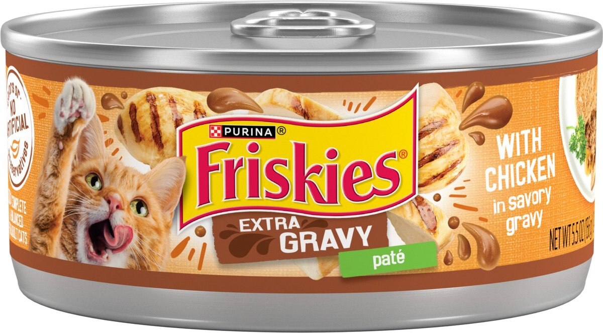 Friskies Extra Gravy Pate with Chicken in Savory Gravy Canned Cat Food