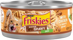 Friskies Extra Gravy Pate with Chicken in Savory Gravy Canned Cat Food, 5.5-oz, case of 24