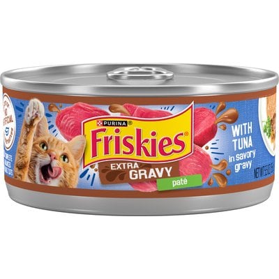 Friskies Friskies Extra Gravy Pate with Tuna in Savory Gravy Canned Cat Food, 5.5-oz can, case of 24