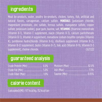 Show full view: Friskies Extra Gravy Pate with Turkey in Savory Gravy Canned Cat Food, 5.5-oz, case of 24 slide 7 of 10