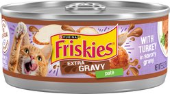 Friskies Extra Gravy Pate with Turkey in Savory Gravy Canned Cat Food, 5.5-oz can, case of 24